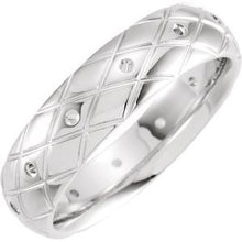 Charger l&#39;image dans la galerie, Sterling Silver 6 mm Patterned Band Mounting Size 8
