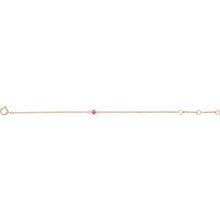 Load image into Gallery viewer, 14K Rose Imitation Pink Tourmaline Youth Birthstone 4 1/2-5 1/2&quot; Bracelet
