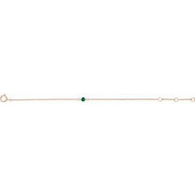 Load image into Gallery viewer, 14K Rose Imitation Emerald Youth Birthstone 4 1/2-5 1/2&quot; Bracelet
