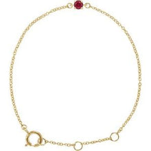 Load image into Gallery viewer, 14K Yellow Imitation Ruby Youth Birthstone 4 1/2-5 1/2&quot; Bracelet
