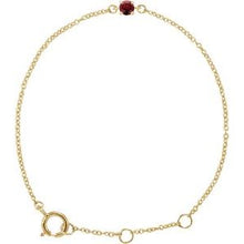 Load image into Gallery viewer, 14K Yellow Imitation Mozambique Garnet Youth Birthstone 4 1/2-5 1/2&quot; Bracelet
