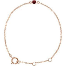 Load image into Gallery viewer, 14K Rose Imitation Mozambique Garnet Youth Birthstone 4 1/2-5 1/2&quot; Bracelet
