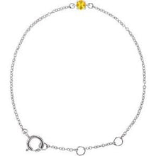 Load image into Gallery viewer, 14K White Imitation Citrine Youth Birthstone 4 1/2-5 1/2&quot; Bracelet
