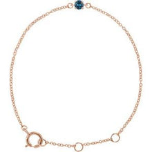 Load image into Gallery viewer, 14K Rose Imitation Blue Zircon Youth Birthstone 4 1/2-5 1/2&quot; Bracelet
