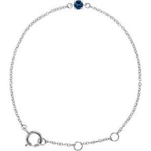 Load image into Gallery viewer, 14K White Imitation Blue Sapphire Youth Birthstone 4 1/2-5 1/2&quot; Bracelet

