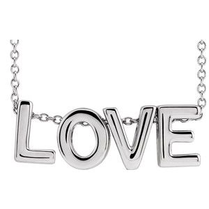 Sterling Silver Love 16-18
