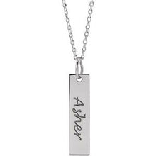 Load image into Gallery viewer, Sterling Silver 20x5 mm Engravable Bar 16-18&quot; Necklace
