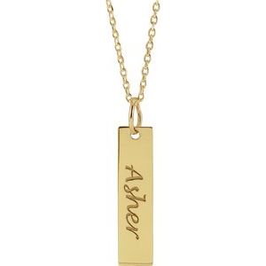 Engravable Bar Necklace or Pendant