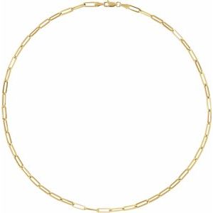 18K Yellow Gold-Plated Sterling Silver 3.85 mm Elongated Flat Link 18" Chain