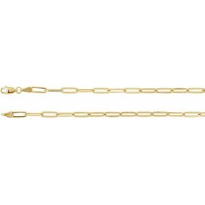 18K Yellow Gold-Plated Sterling Silver 3.85 mm Elongated Flat Link 20" Chain