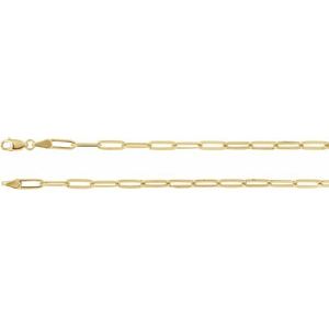 18K Yellow Gold-Plated Sterling Silver 3.85 mm Elongated Flat Link 18