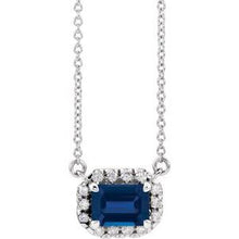 Charger l&#39;image dans la galerie, Collier 16K saphir bleu blanc et diamant 1/5 CTW 16 &quot;
