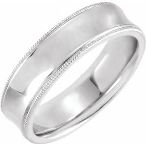 18K Rose 10 mm Milgrain Concave Comfort Fit Band Size 12.5