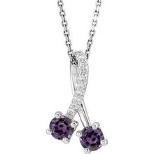 Load image into Gallery viewer, Platinum Alexandrite &amp; .05 CTW Diamond 16-18&quot; Necklace
