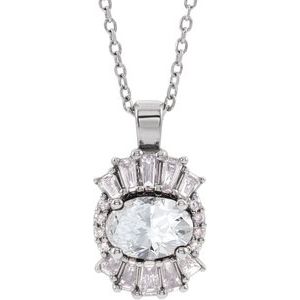 Platinum 1 CTW Diamond 16-18" Necklace