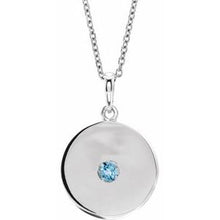 Charger l&#39;image dans la galerie, Sterling Silver Aquamarine Disc 16-18&quot; Necklace
