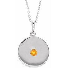 Load image into Gallery viewer, Sterling Silver Citrine Disc 16-18&quot; Necklace
