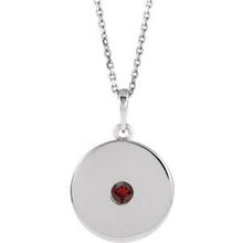 Charger l&#39;image dans la galerie, Sterling Silver Mozambique Garnet Disc 16-18&quot; Necklace
