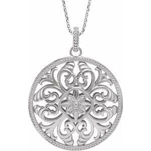 Filigree Circle Necklace or Pendant