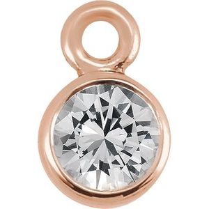 14K Rose Sapphire Micro Bezel Dangle