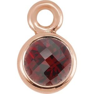 14K Rose Garnet Micro Bezel Dangle