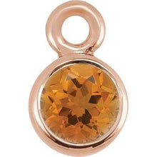 Load image into Gallery viewer, 14K Rose Citrine Micro Bezel Dangle
