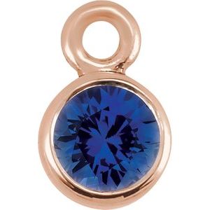 14K Rose Chatham¬Æ Created Blue Sapphire Micro Bezel Dangle