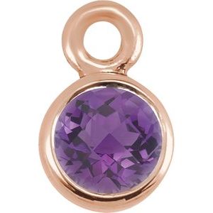 14K Rose Amethyst Micro Bezel Dangle
