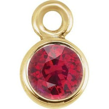 Load image into Gallery viewer, 14K Yellow Chatham¬Æ Created Ruby Micro Bezel Dangle
