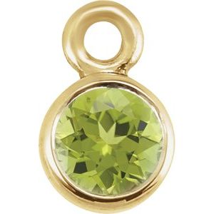 14K Yellow Peridot Micro Bezel Dangle