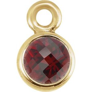 14K Yellow Garnet Micro Bezel Dangle