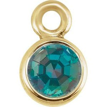Load image into Gallery viewer, 14K Yellow Chatham¬Æ Created Alexandrite Micro Bezel Dangle

