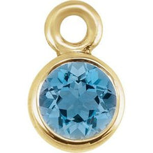 Load image into Gallery viewer, 14K Yellow Aquamarine Micro Bezel Dangle
