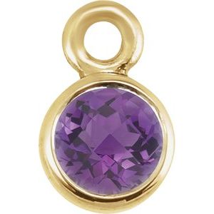 14K Yellow Amethyst Micro Bezel Dangle