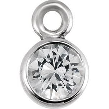Load image into Gallery viewer, 14K White Sapphire Micro Bezel Dangle
