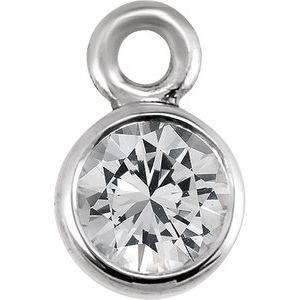 14K White Sapphire Micro Bezel Dangle