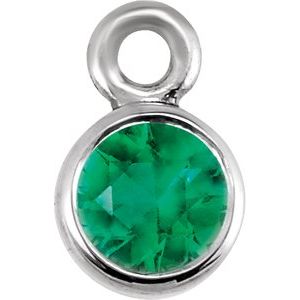 Platinum Chatham¬Æ Created  Emerald Micro Bezel Dangle
