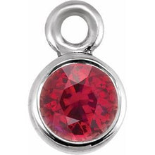 Load image into Gallery viewer, 14K White Ruby Micro Bezel Dangle
