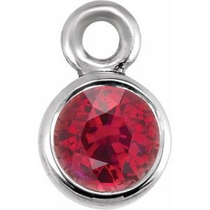 Platinum Chatham¬Æ Created Ruby Micro Bezel Dangle