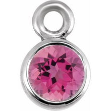 Charger l&#39;image dans la galerie, Sterling Silver Pink Tourmaline Micro Bezel Dangle
