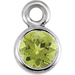 Platinum Peridot Micro Bezel Dangle