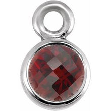 Load image into Gallery viewer, 14K White Garnet Micro Bezel Dangle
