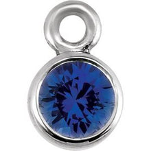 Load image into Gallery viewer, 14K White Blue Sapphire Micro Bezel Dangle
