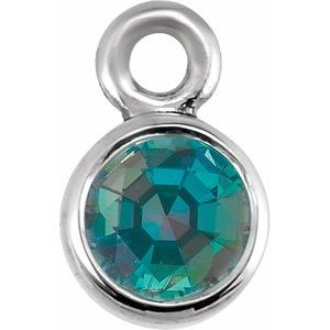 14K White Chatham¬Æ Created Alexandrite Micro Bezel Dangle