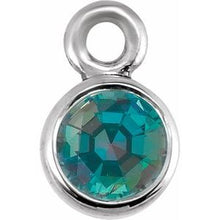 Load image into Gallery viewer, Platinum Chatham¬Æ Created Alexandrite Micro Bezel Dangle

