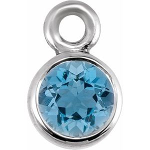 Platinum Aquamarine Micro Bezel Dangle