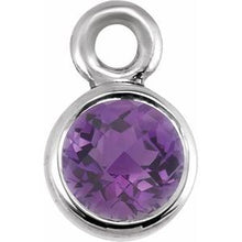 Load image into Gallery viewer, 14K White Amethyst Micro Bezel Dangle

