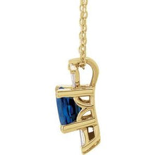 Load image into Gallery viewer, 14K Yellow Blue Sapphire &amp; 1/6 CTW Diamond Necklace
