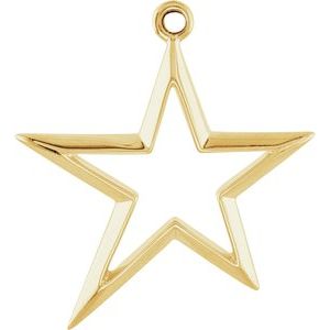 14K Yellow Right Star Dangle for Earring Assembly