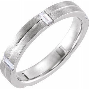 14K White 5/8 CTW Diamond Band Size 10.5